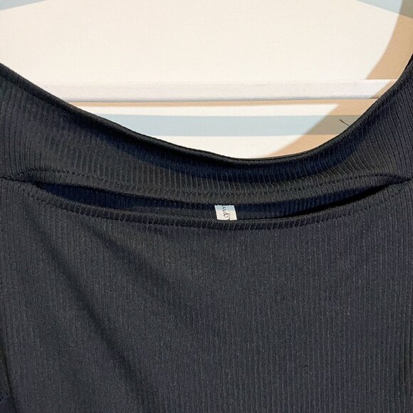 Find Me Plus Dress Size 1XL Striped Layered Short Sleeve Peekaboo Front Midi - Picture 9 of 10